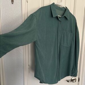 Women's Teal Corduroy Shacket